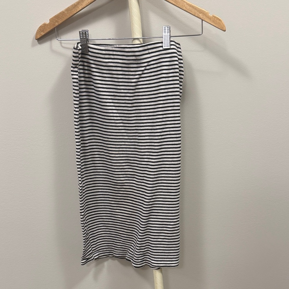 Streetwear Society Black and White Striped Pencil Skirt